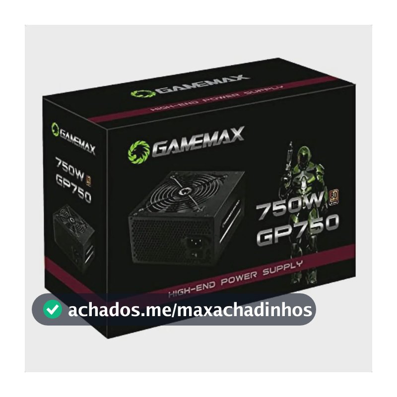 Fonte De Alimentacao 750w Gp750 80 Plus Bronze Gamemax Cor Preto