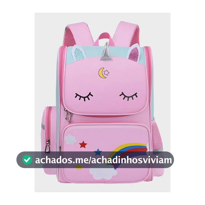 Mochila Infantil Feminina Unicórnio Rosa