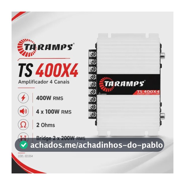 Modulo Taramps 400 Rms Ts-400 Ts400x4 T400 4 Canais V6