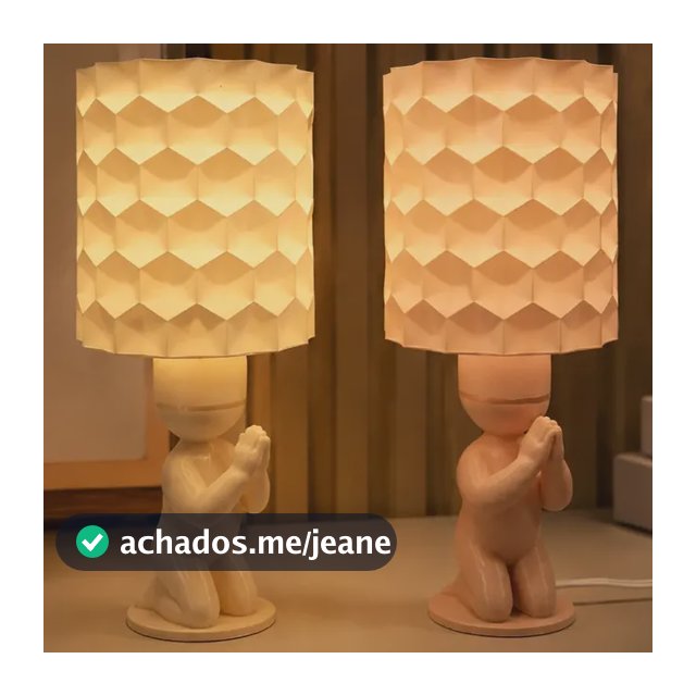 Luminária Abajur Rezando Orando Fé Decoração Quarto Presente
