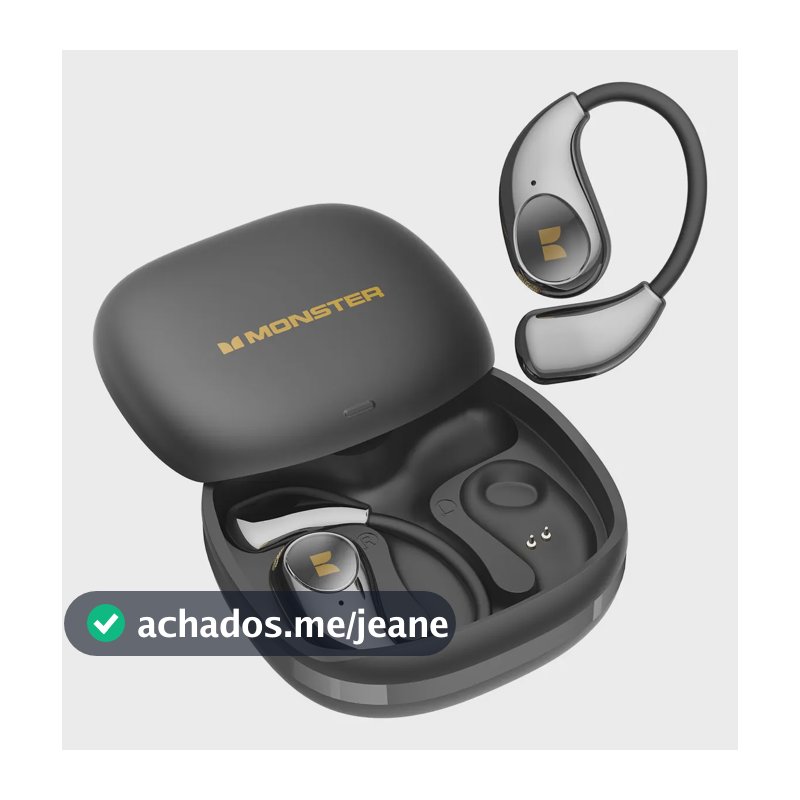 Fone de Ouvido Monster Open-Ear Bluetooth 6.0, com Cancelamento de Ruído e TWS