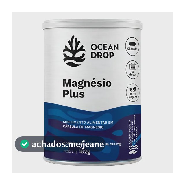 Magnésio Plus Bisglicinato Dimalato Taurato Ocean Drop 180un 180 Cápsulas 350mg