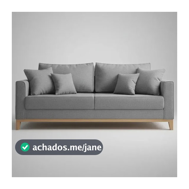 Sofá Living 1,80 Em Linho 3 Lugares Moove Moveis Cinza