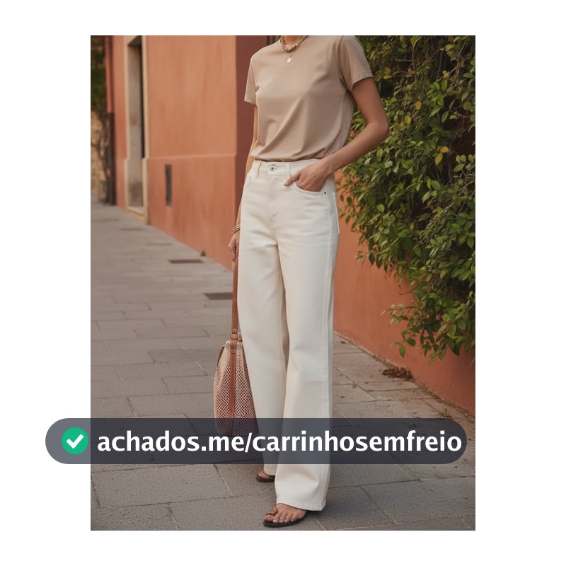 Calça Jeans Feminina Hering H9ubnmcsn Off White Bege Lisa 42