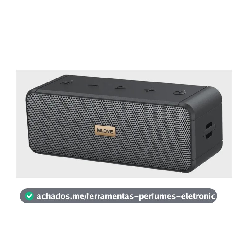 Caixa De Som Bluetooth Mlove S203 Portátil Potente Tws Ip67 Preto