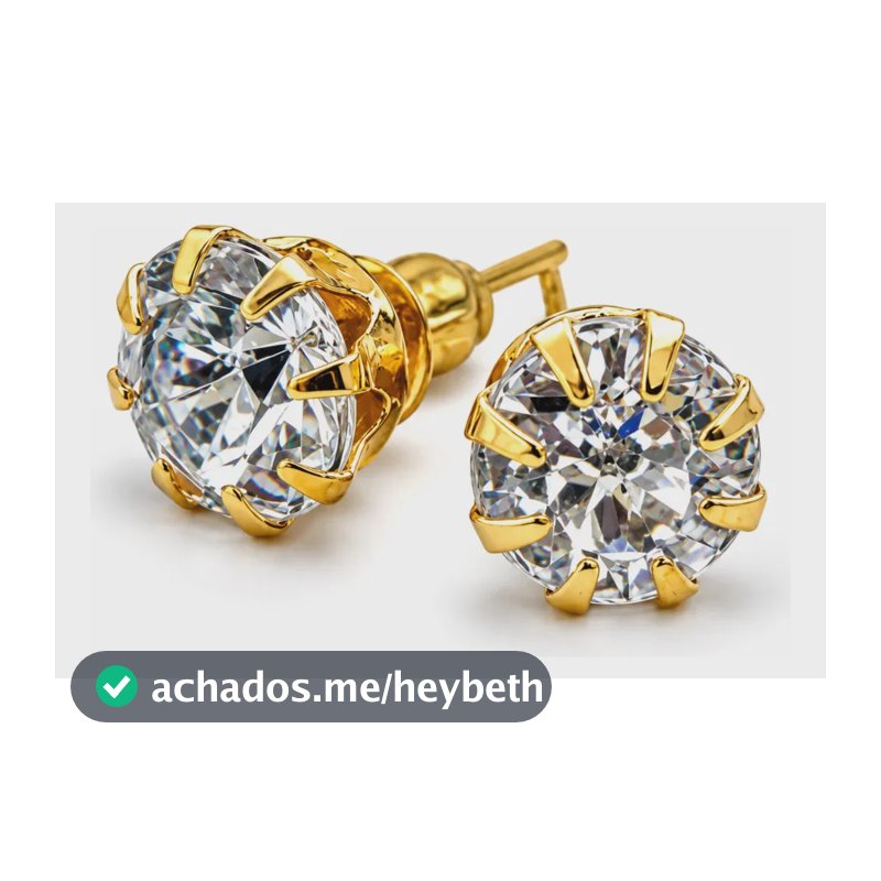 Brinco Ponto De Luz Zircônia Aço Cirúrgico 9mm Unissex Dourado
