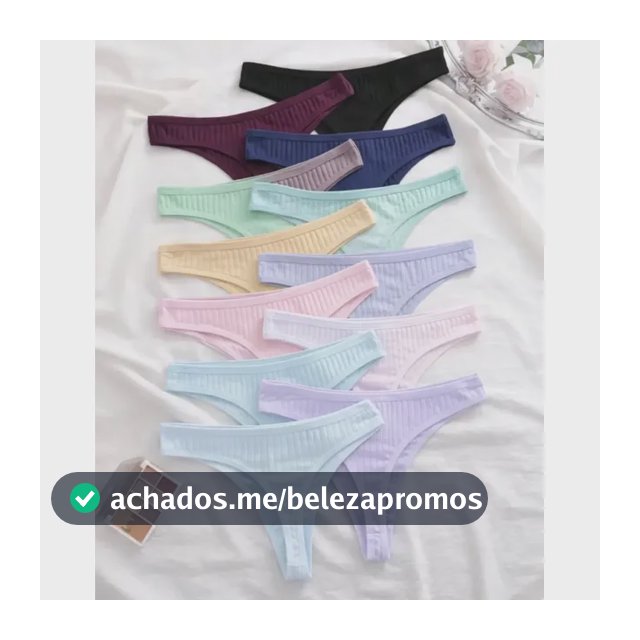 Kit 5 Calcinhas Fio Dental Canelada Em Suede Forro Algodão