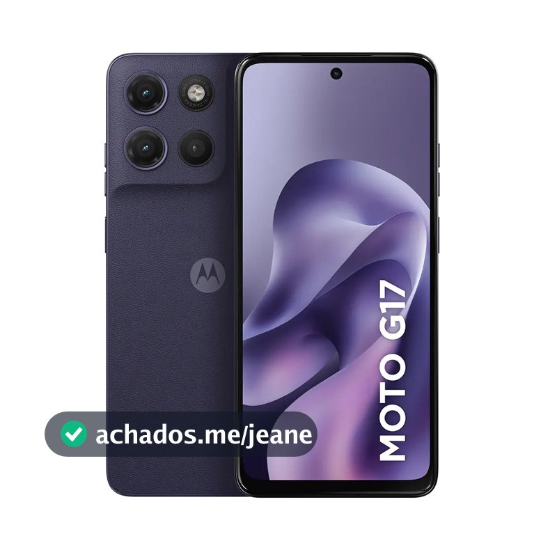 Smartphone Motorola Moto G17 4g - 256gb 4gb Ram + 8gb Ram Boost, Camera 50mp Sony Lytia 600, Tela Fhd+ 60hz, Bateria 5200 Mah - Roxo