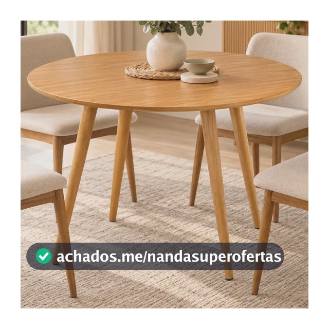Mesa De Jantar Redonda Amora 90cm Tampo Mdf Pés Palito Retrô