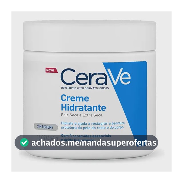 Creme Hidratante Corporal e facial para Pele Seca a Extra Seca Sem Perfume 454g CeraVe