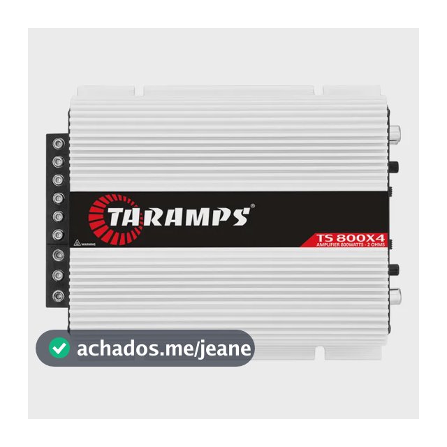 Modulo Taramps Ts 800 Rms Ts800x4 2 Ohms Amplificador 800w Entrada Rca E Fio T800 4 Canais Som Automotivo Prata/preto
