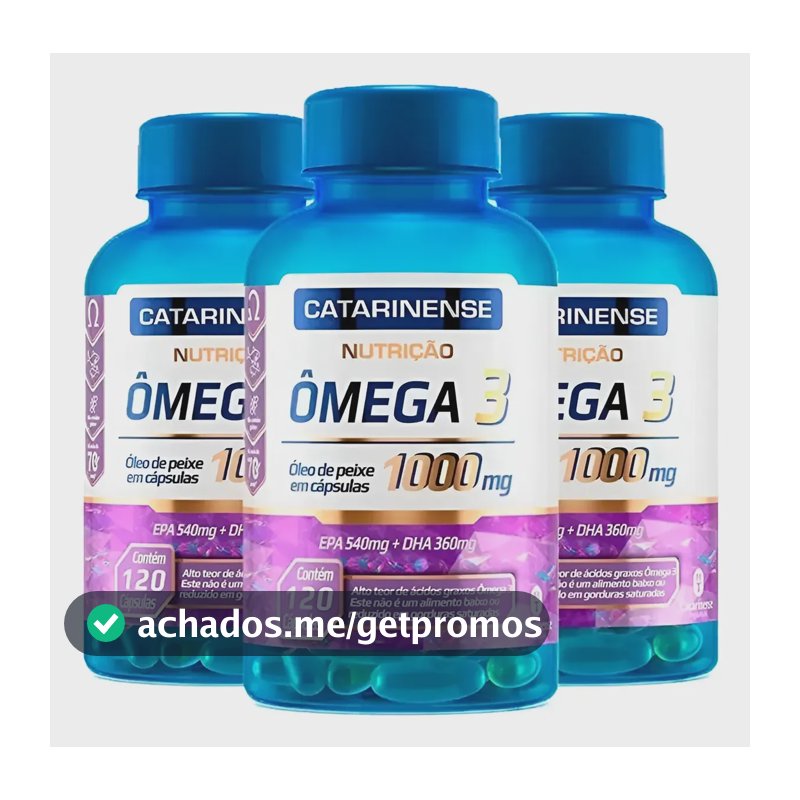 3x Ômega 3 Original Catarinense Pharma 1000mg 120 Cápsulas Bld67678c