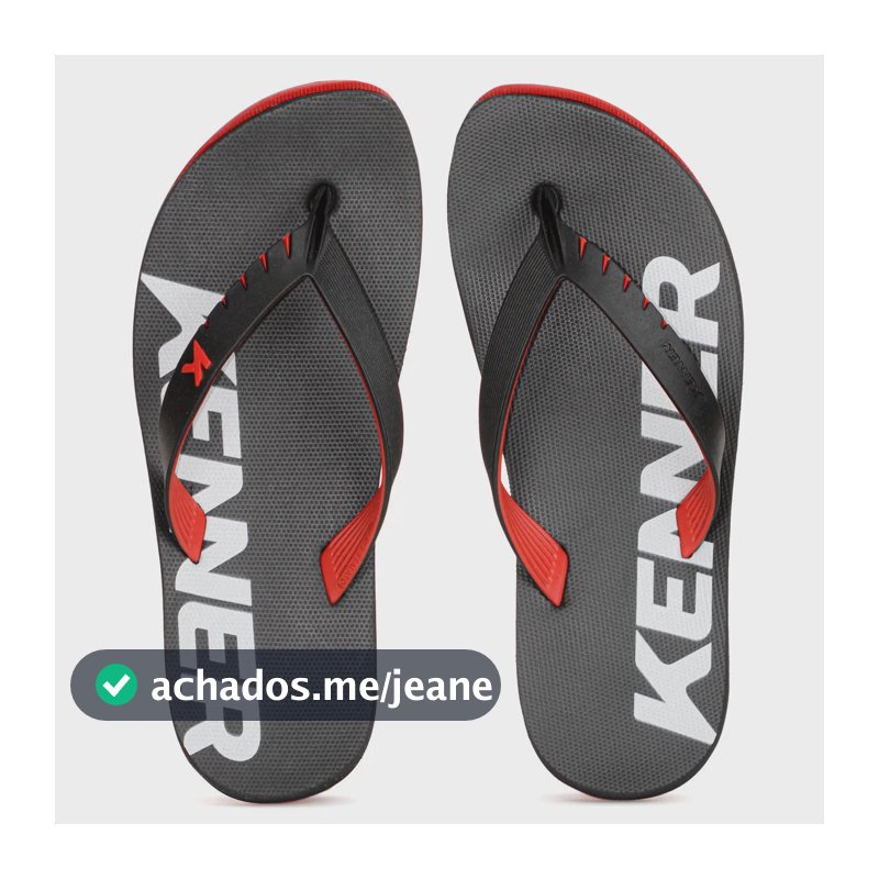 Chinelo Kenner Gel Praia Confortável Impermeável Tratorado Preto 40 Br