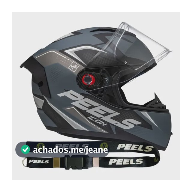 Capacete Peels Icon Cinza Fosco Grafite Preparado Para Acoplar Smart Trip Gps Bluetooth Tamanho Capacete 58