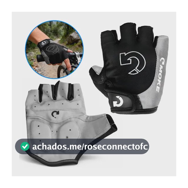 Luva Ciclismo Academia Acolchoada Respirável Antiderrapante Preto G