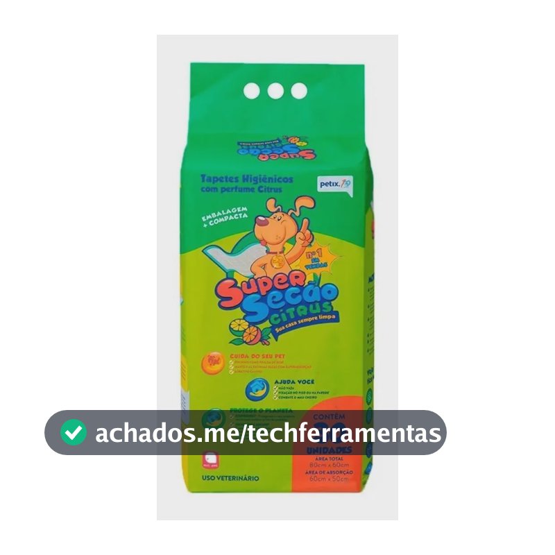 Tapete Higiênico Para Cães 80x60 Super Secao Citrus Pet