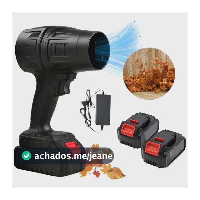 Soprador de Folhas e Pó Turbo Portátil sem Fio 48V com 2 Baterias e Carregador para Jardim e Garagem