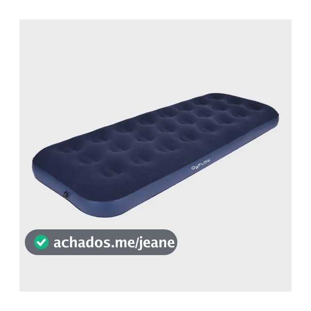 Colchão Inflável Solteiro Multiuso Aveludado O2Flow Azul