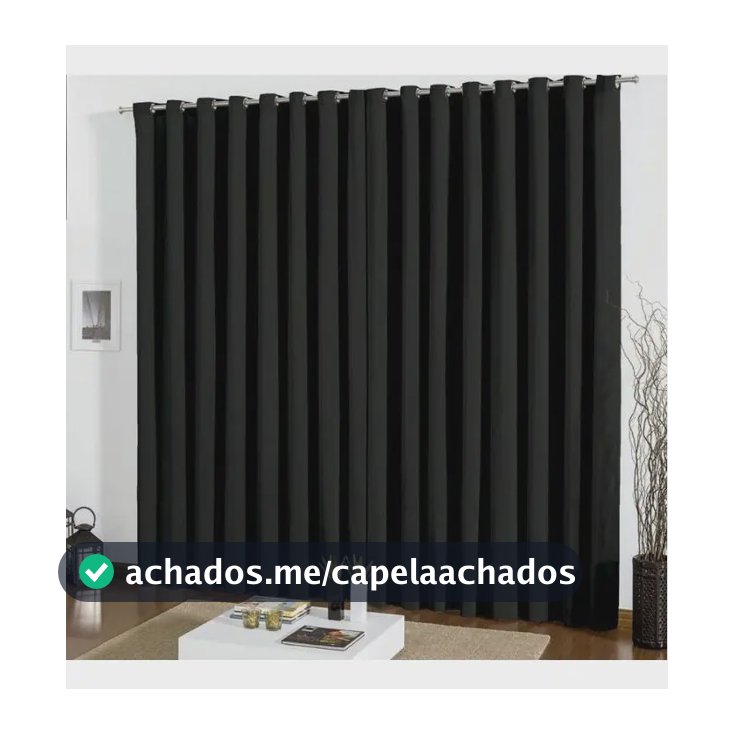 Cortina Blackout - Tecido Corta Luz 2m Cm Ilhos Sala Quarto Cor Preto