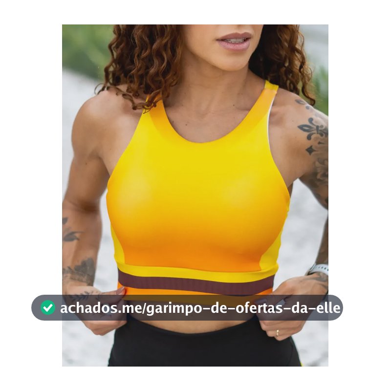 Cropped Corrida Alta Sustentação Com Bojo Removivel Ciclico Laranja Energy Liso M