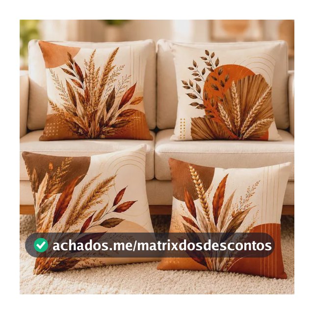 Kit 4 Capas De Almofada 40x40 Moderna Floral Sala De Estar Ramos
