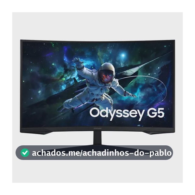 Monitor Gamer Samsung Odyssey G5 32 Curvo 165hz 1ms Bivolt Preto