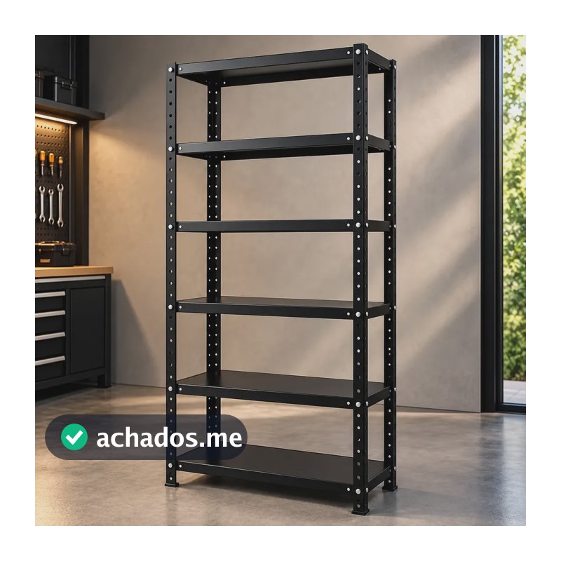 Estante De Aço 6 Prateleiras 198x70cm Multiuso Resistente Preto