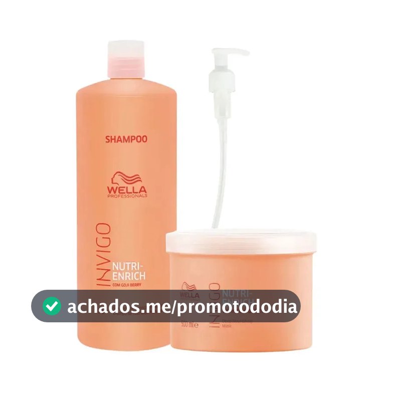 Kit Wella Nutri Enrich Shampoo 1000ml + Máscara 500ml Invigo