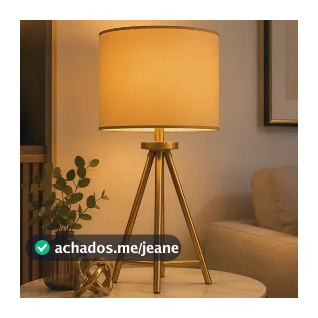 Abajur Tripé Everest 25x25x52cm Luminária De Mesa Sala