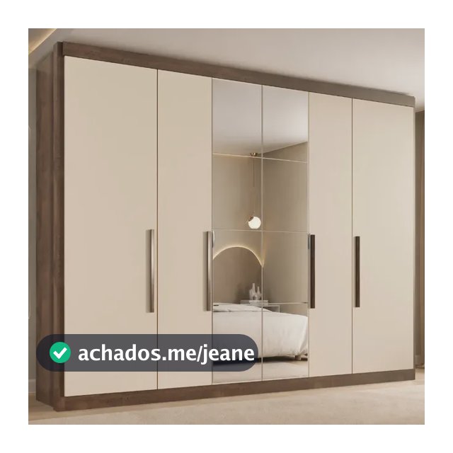 Guarda Roupa Casal Valencia 6 Portas 6 Gavetas Com Espelho