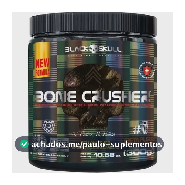 Pré-treino Bone Crusher 300g Black Skull Sabor Frutas Amarelas