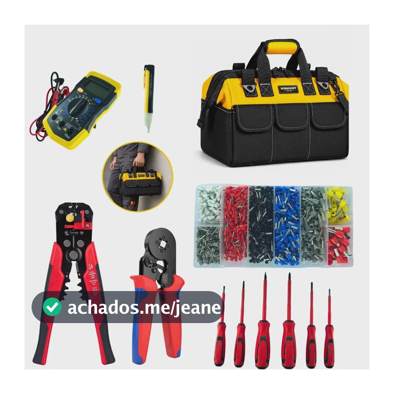 Kit Ferramentas para Eletricista Profissional CIETEC com Multímetro e 12 Peças