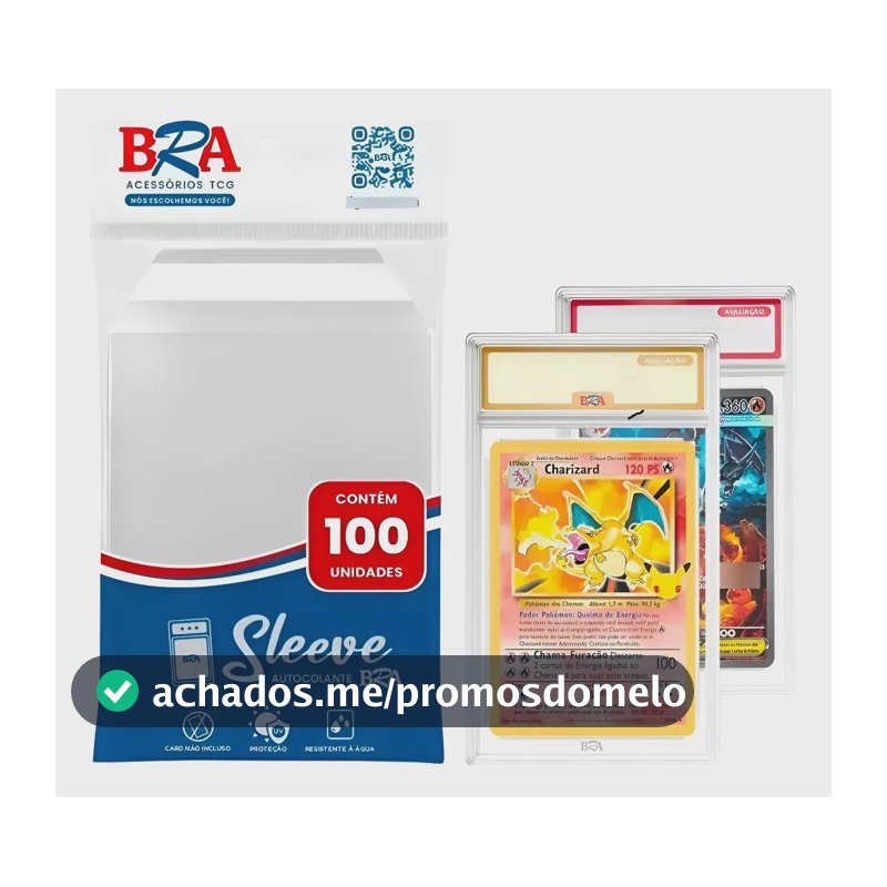 Sleeve Bra Autocolante Para Cards Graduados 100 Unidades Bra Português