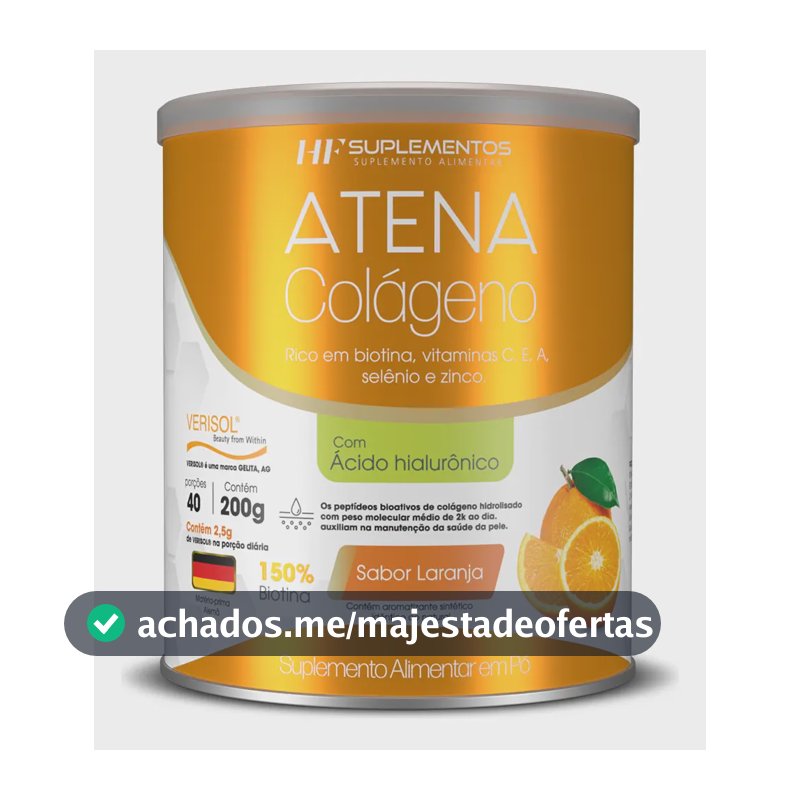 Colágeno Atena Verisol+ácido Hialurônico 200g Sabor Laranja Laranja