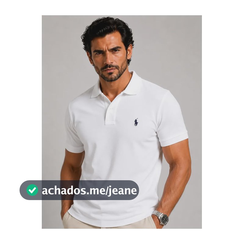 Camisa Polo Ralph Lauren Branca Masculina 100% Algodão Branco Liso M