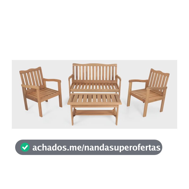Conjunto Jardim Madeira Eucalipto 4 Peças Yescasa Mesa Centro