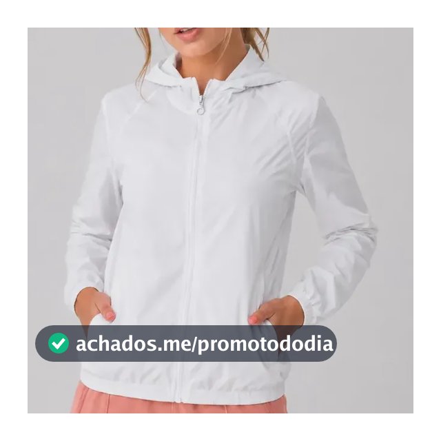 Jaqueta Feminina Iz Corta Vento Ultra Leve Com Capuz 2026 Branco M Liso