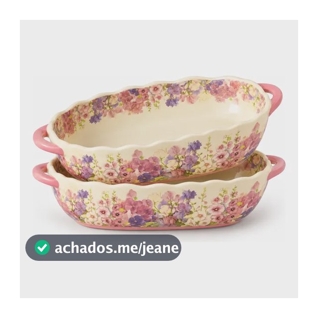 2pcs Floral Pattern Ceramic Casserole Plates, Oven Safe Rice