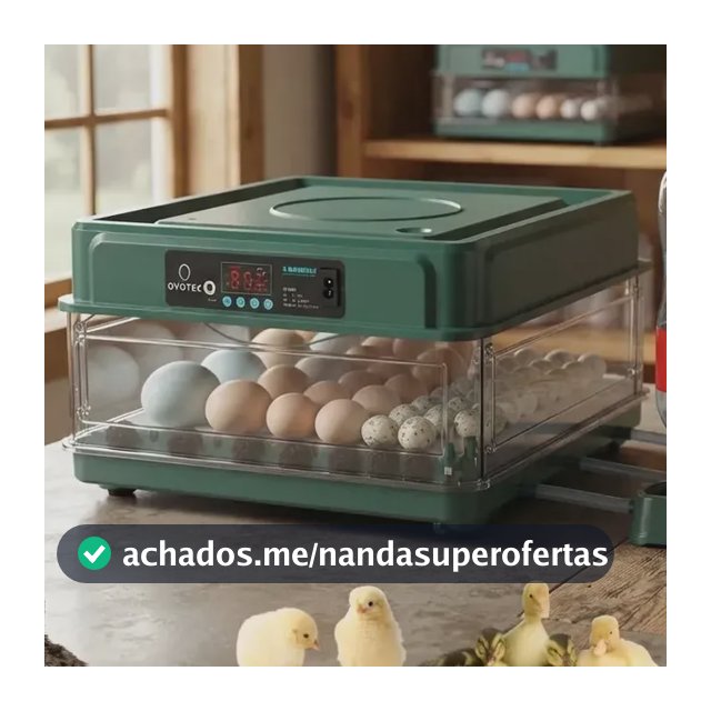 Chocadeira Automática Até 48 Ovos com Ovoscópio OvoTec R-48 Viragem Automática Abastecimento de Água Automático