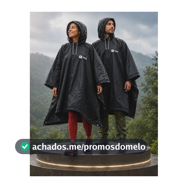 Capa De Chuva Capuz Corda Ajustavel Impermeável Resistente Preto Grande Liso
