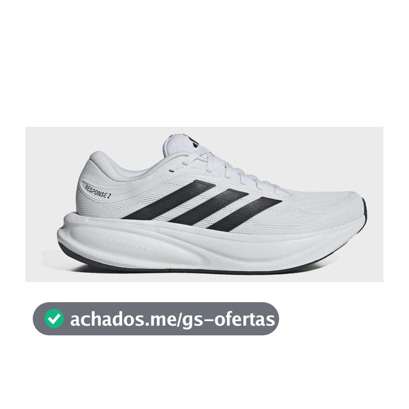 Tênis adidas Response 2 Masculino Confortável Leve Versátil Branco/preto Liso 41 Br