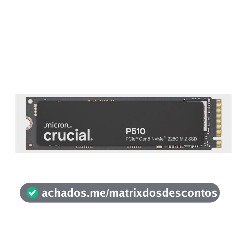SSD PCIe5 Nvme Crucial P510 de 2 TB de 5ª geração a 11,000 MB/s