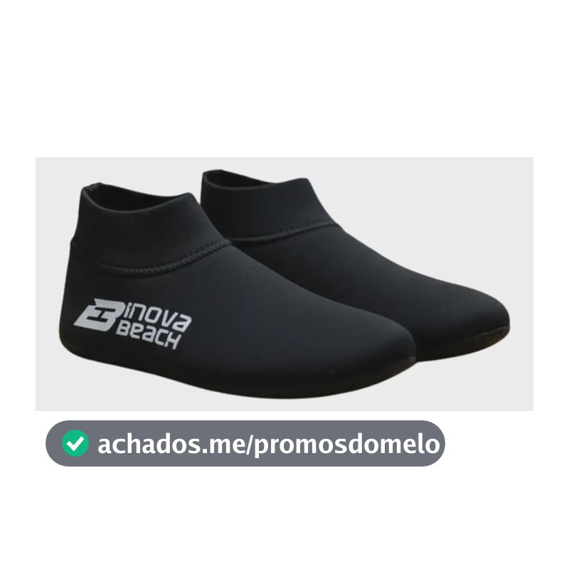 Meia Sapatilha Beach Tennis Esportiva Areia Praia Neoprene Preto M