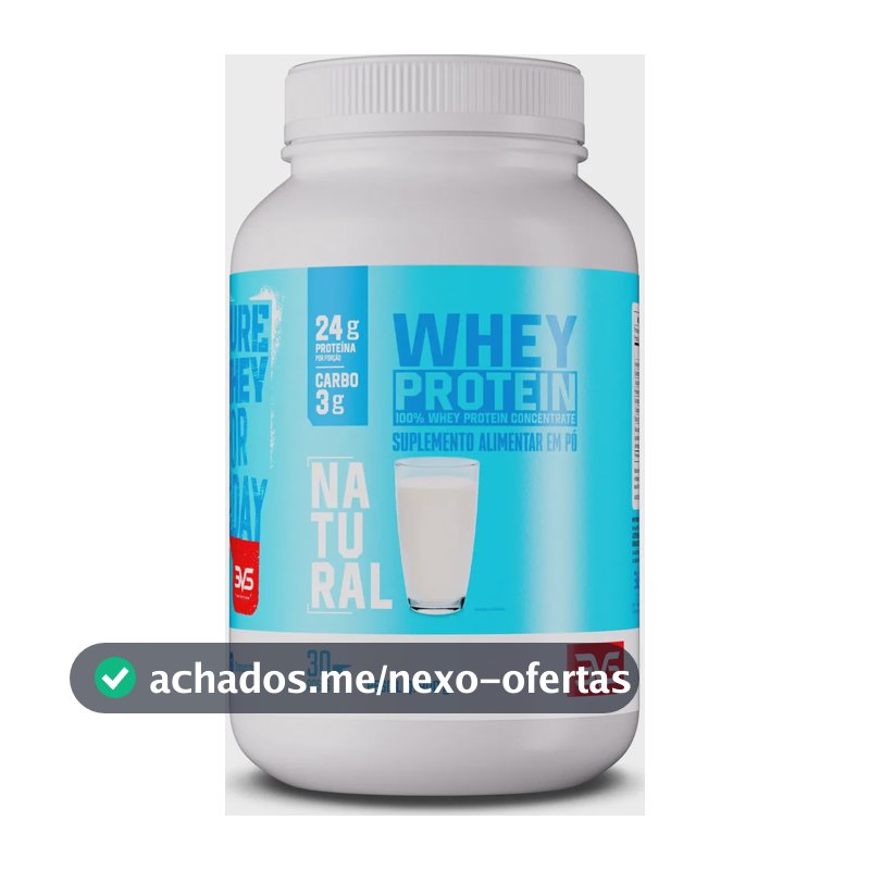 100% WHEY Protein Concentrado 900g Sabor Natural - Proteína 100% Pura - 3VS Nutrition