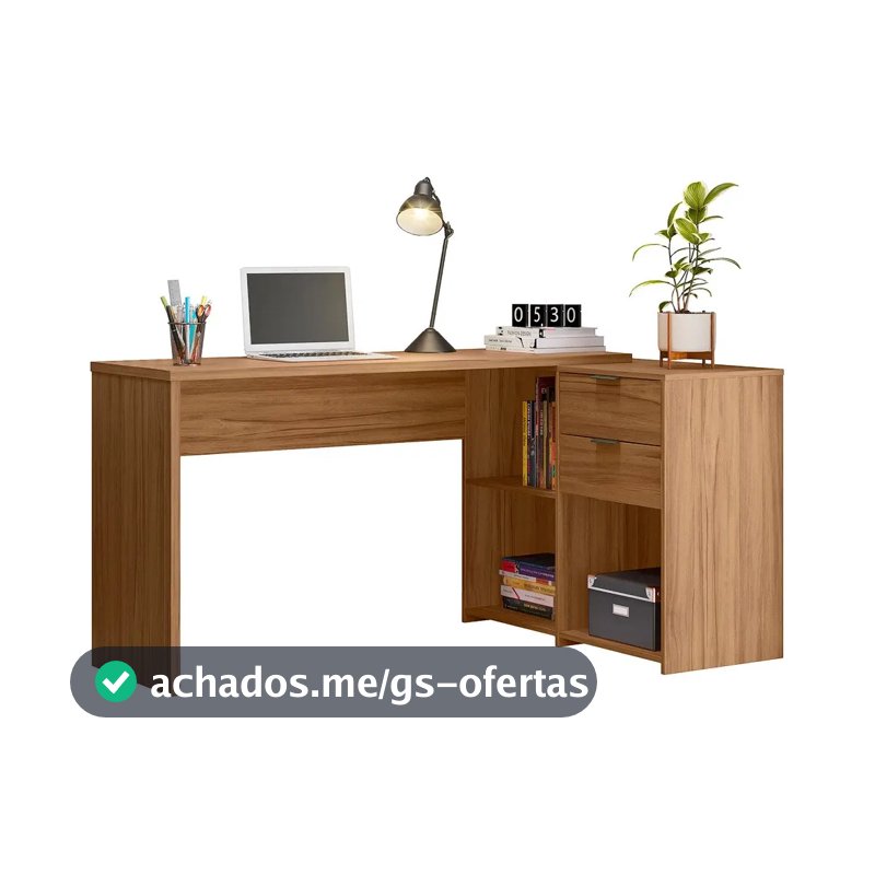 Escrivaninha Notável Móveis NT2060 25 mm, metálicas freijó Fosco