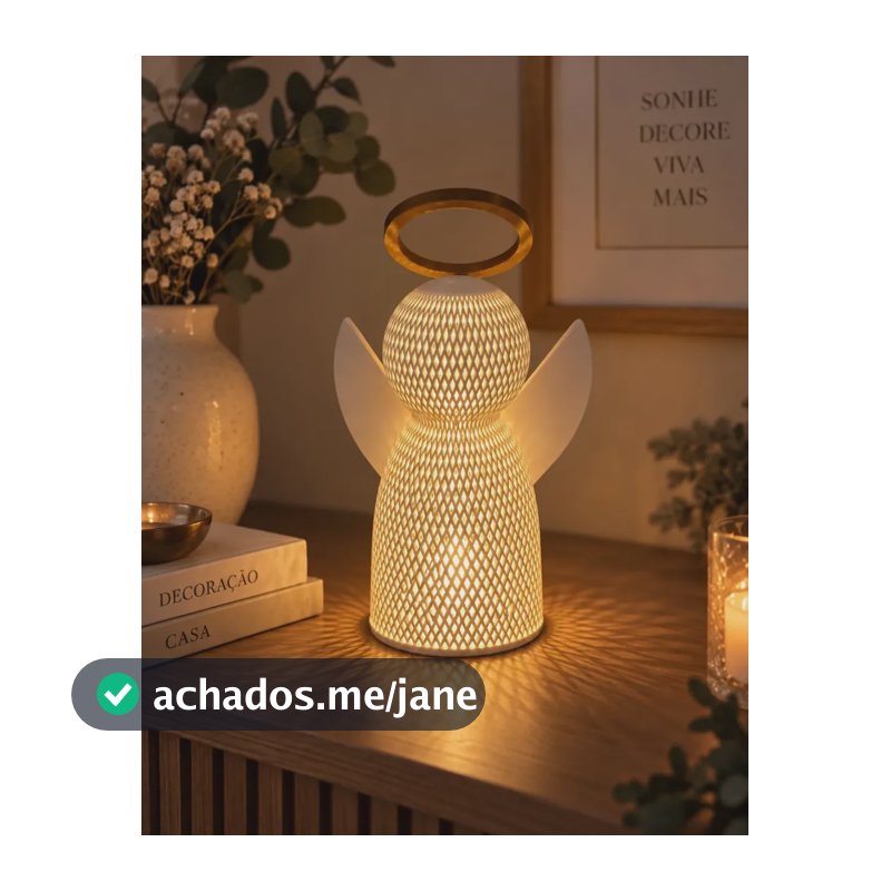 Anjo Natal Led Luminária Decorativa Mesa Presente 20cm 20cm