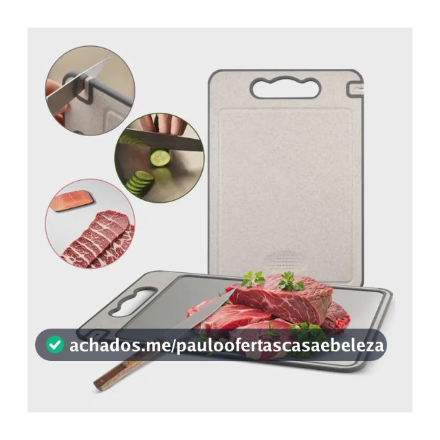 Tabua De Corte Saudável Pp Aço Inox Para Cortar Dupla Face Dupla Face Prateado