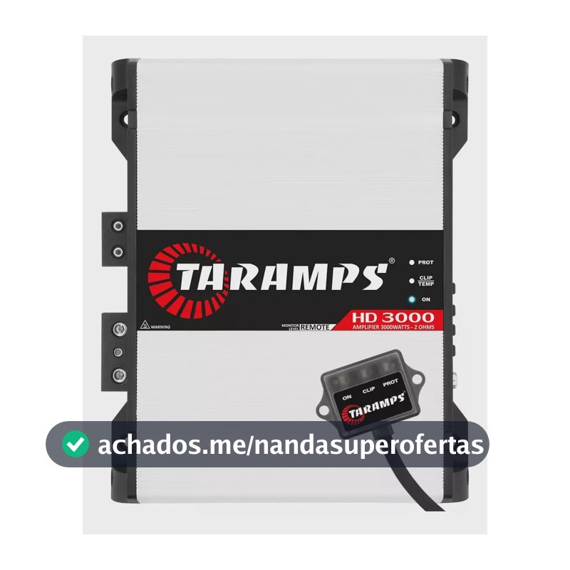 Amplificador Taramps Hd3000 3000w 1 Canal 2 Ohms Branco