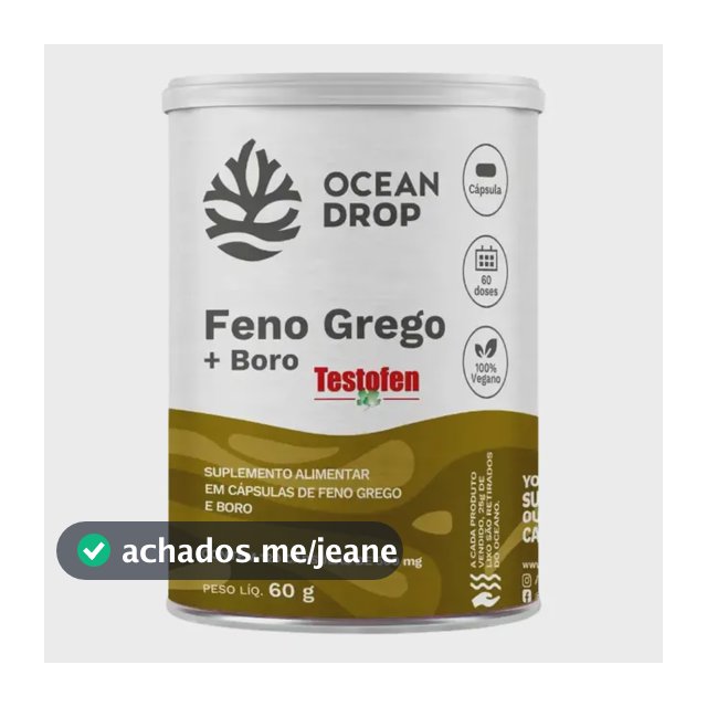 Feno Grego + Boro Testofen Ocean Drop Suplemento Alimentar Feno Grego 120 Caps