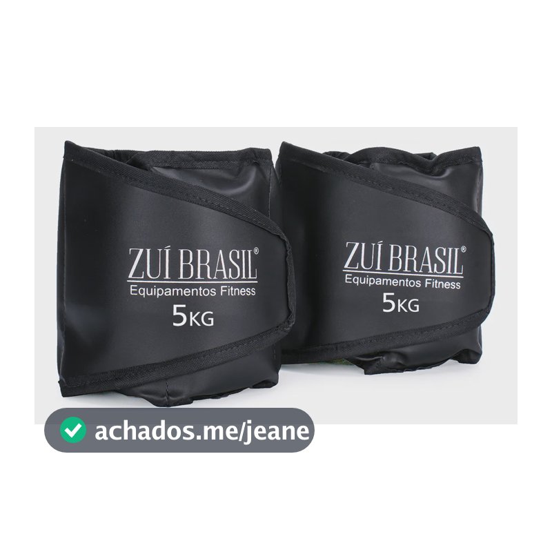 Caneleira Tornozeleira Peso 5kg Profissional Academia Par Preto